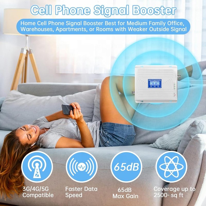 Wifi Extender Repeater Cellphone Triband Mobile Network Gsm Bts Lte 3G 4G 5G Signal Booster Kit For Mobile Phone
